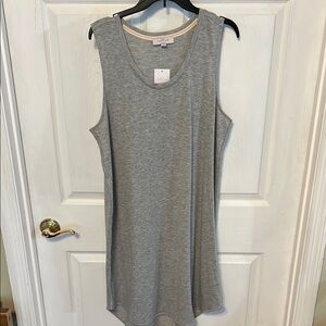 New Directions Gray Tank Dress with Minimalist Knit Style